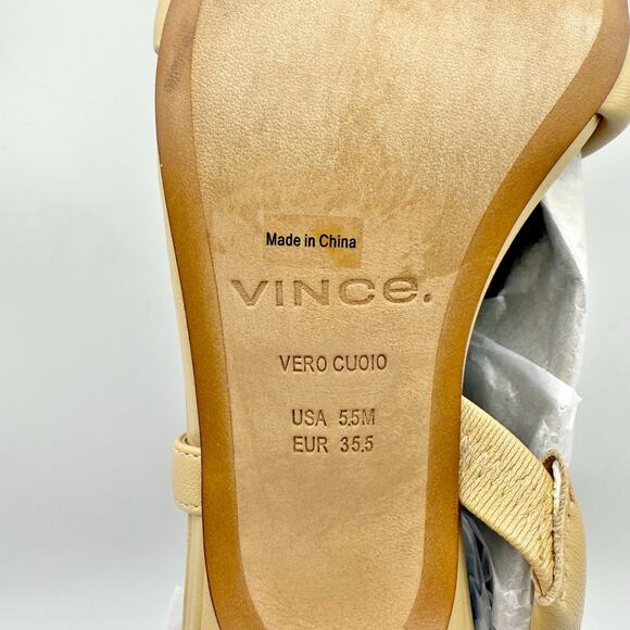 Vince Womens Coline Sandal Heel US 5.5M EU 35.5 Tan Nude Leather NIB - Picture 13 of 13